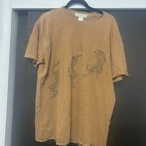 Urban Outfitters Tan Tiger Graphic Tee